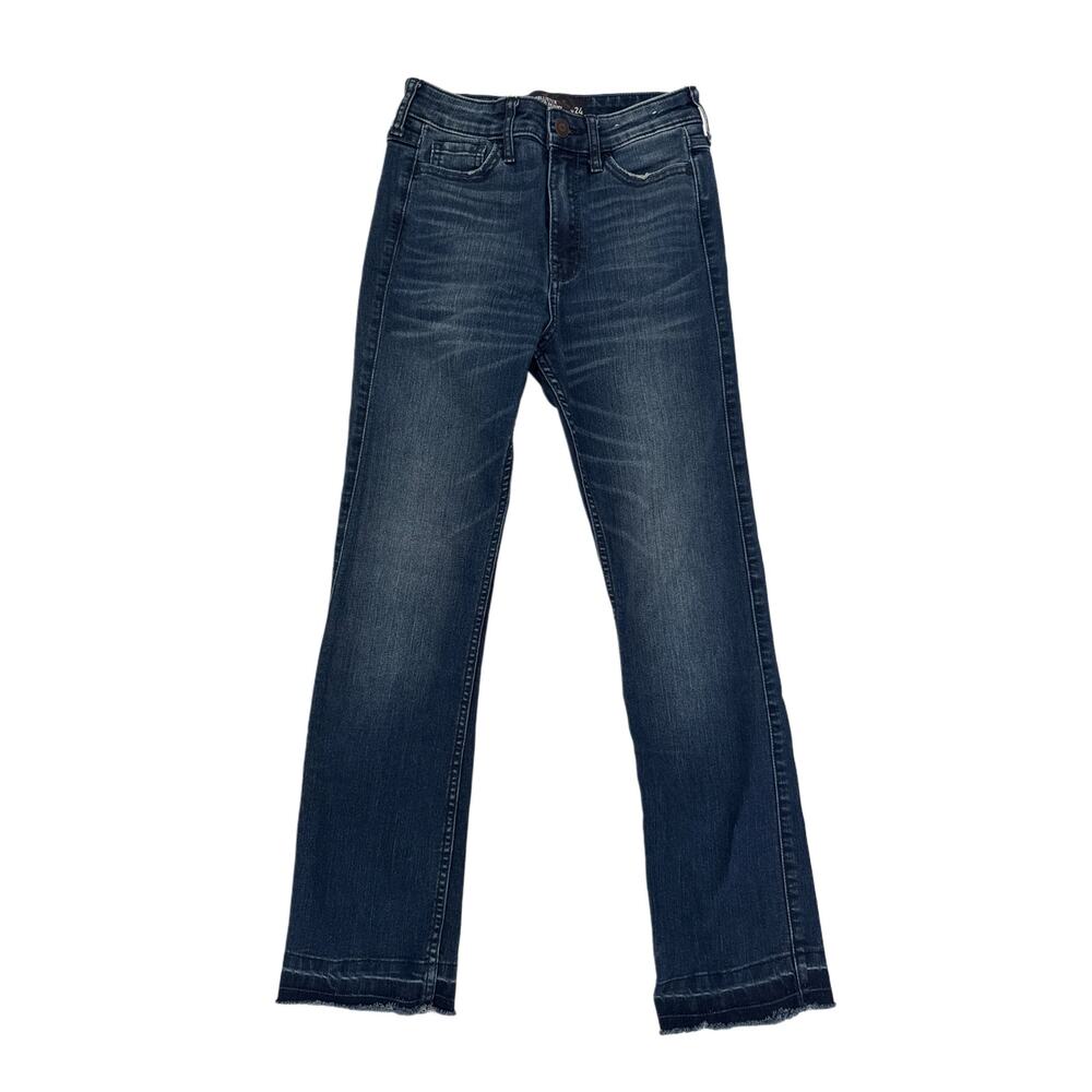 Hollister Cropped Skinny High Rise Dark Blue Jeans Size 0 (w24)